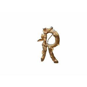 Sarah Coventry Intial R Brooch Vtg  Branch Gold Tone Letter Jewelry Pin Signed